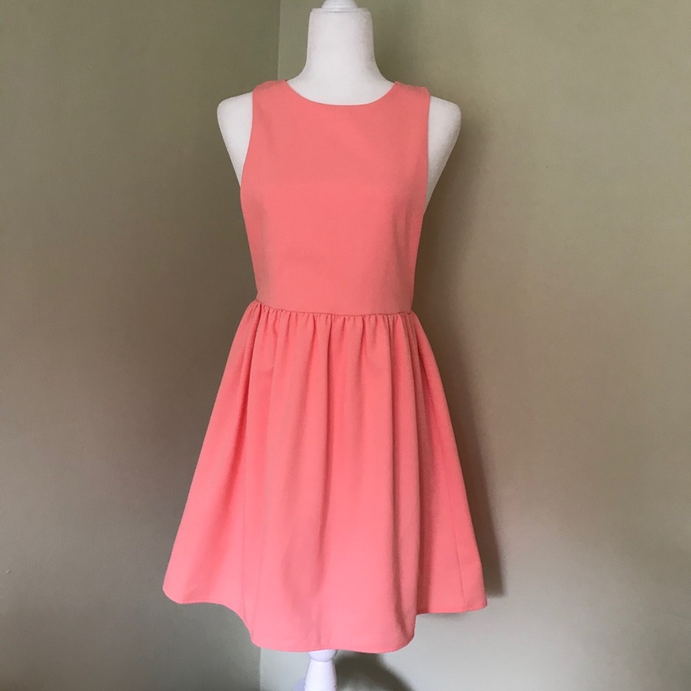 Everly Coral Side Cutout Cocktail Dress
